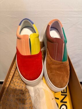 Charlotte Stone KingstonMulticolor Slip-On Sneakers — Red, Brown, Yellow & Green
